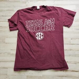 Vtg Texas A&M University Aggies Soccer Team Issued Shirt Adult Medium Red NCAA